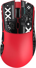 MAMBASNAKE Attack Shark R1 Wireless Gaming Mouse,PAW3311 Optical Sensor 18K DPI,59g Ultralight 2.4Ghz/BT/Wired Computer Mice for Win/Mac-Red&Tape
