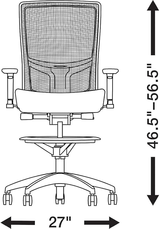STAPLES Workplace 2.0 Drafting Stool, Mesh, Black