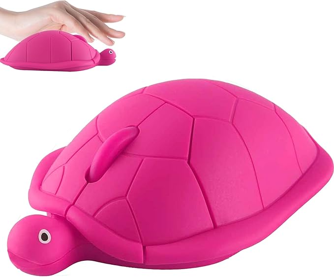 elec Space Wireless Turtle-Shaped Mouse, 2.4G Optical Computer Mouse, 3 Buttons, 12 x 7.7 cm (hot Pink)