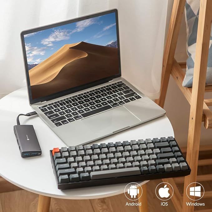 Keychron K2 75% Layout RGB Bluetooth Wireless Mechanical Keyboard with Keychron Super Red Switch/Anti Ghosting/N-Key Rollover, Compact 84 Keys USB Wired Gaming Keyboard for Mac Windows-Version 2