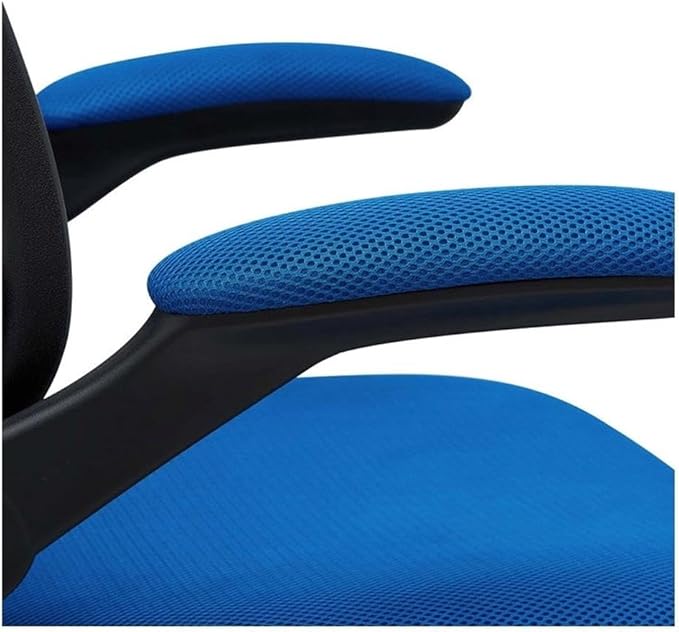 Scranton & Co Mesh Drafting Stool, Blue Finish, Adjustable Height with Flip-Up Arms, Foot Ring, Tall Pneumatic Gas Cylinder, Breathable Mesh Back, Foam Seat, Ergonomic Chair for Work or Home Use