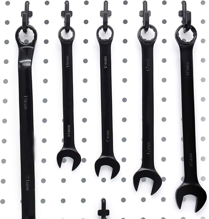 Colorstorm Pegboard Hooks Kit Pegboard J Hook Assortment 100PK Black Peg Hooks