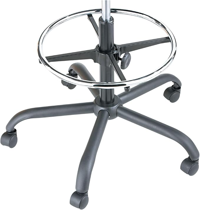 Alera Interval Series Swivel Task Stool, PVC-Free Faux Leather, Black
