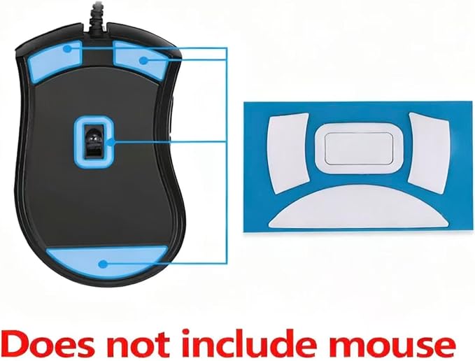 LZYDD Rounded Edge Gaming Mouse feet/Mouse Skates for Razer Deathadder V3 / Hyperspeed/ V2 /Essential/Razer DeathAdder Chroma (Upgraded) (Deathadder Essential)