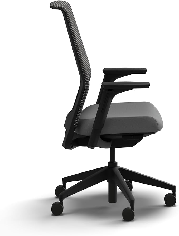 HON Cipher Mesh Office Chair, Standard Cylinder, Height Adjustable Arms, Office Chair with Lumbar Support, Black Mesh, Black Frame, Frost