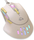 MAGIC-REFINER M2 Wired Gaming Mouse with 6 Types RGB Backlit High Precision Adjustable 12800DPI,PC Gaming Macro Programming Mouse Conform Right Hand Engineering USB Plug Play for Laptop Mac（Milkshake）