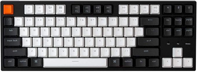 Keychron C1 TKL Mechanical Gaming Keyboard – Wired White LED Backlit Compact Keyboard with Linear Mechanical Switches, Compatible with Mac & Windows
