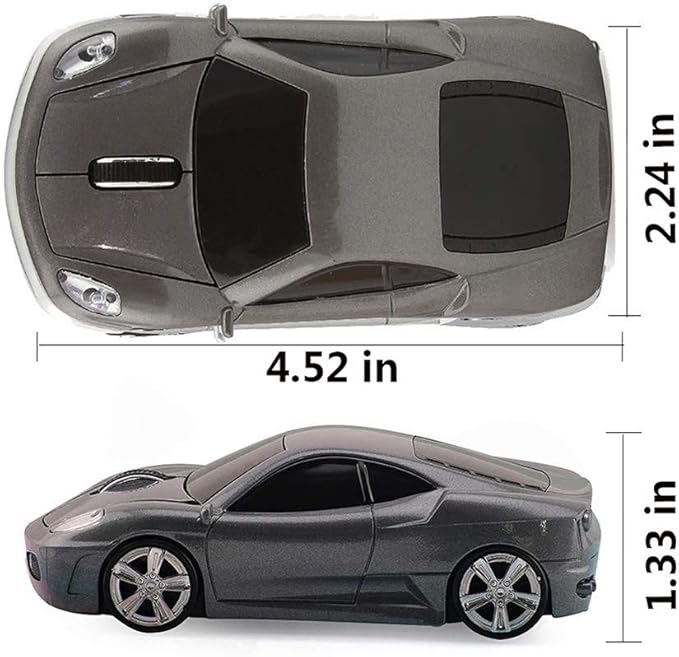Jinfili Car Wireless Mouse Ergonomic Optical Mice USB 2.4G Mini Receiver for Windows Laptop Notebook Mac
