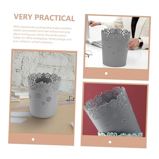 2pcs Mini Trash Cans Lids Desktop Office Home Slim Trash Bin Car Waste Container