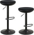 IWMH Standing Desk Stool, Ergonomic Adjustable Height Office Chair, Round 360° Swivel Sit Perching Stool Without Backrest for Bedroom, Kitchen, Living Room (Black*2)