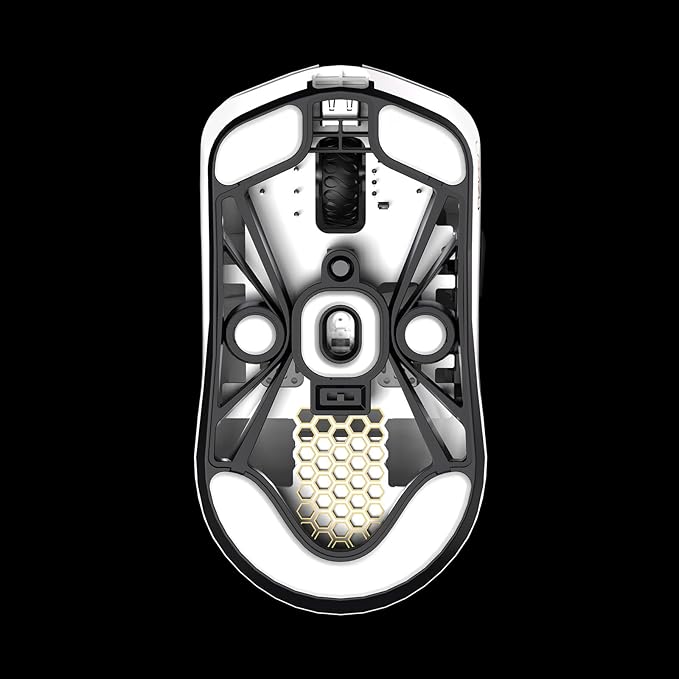 Lamzu Maya X Wireless Gaming Mouse, Ultra Lightweight 47g, Optical Switch, Maximum 30000 DPI, Symmetrical, MCU Nordic 52840, Dust-Proof Encoder, PAW3950 Sensor(Larger Maya) (White)