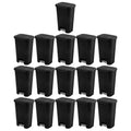 Sterilite 11.9 Gallon Rectangular Step On Kitchen Plastic Indoor Wastebasket with Wide Opening Lid and Comfort Handle for Home, Black (16 Pack)