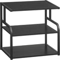 HOOBRO Printer Stand, 3-Tier Desktop Printer Table, Under Desk Printer Storage Office Organizer, Storage Rack with Adjustable Shelf, for Home Office, Kitchen, Living Room, Black BB06PS01