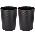 UUJOLY Small Trash Can Wastebasket Garbage Can Container Bins for Bathrooms, Laundry Room, Kitchens, Offices, Kids Rooms, Dorms (Black, 2 Pack)
