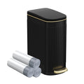 KSSKSS Slim Stainless Steel Desk Wastebasket – Matte Black (2.6 Gal)