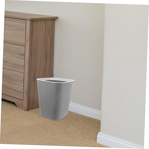 Ultra Slim Trash Can Large Capacity Open Top Waste Container for Home Office Bathroom and Under Sink Grey Small Garbage Bin for Quick Disposal