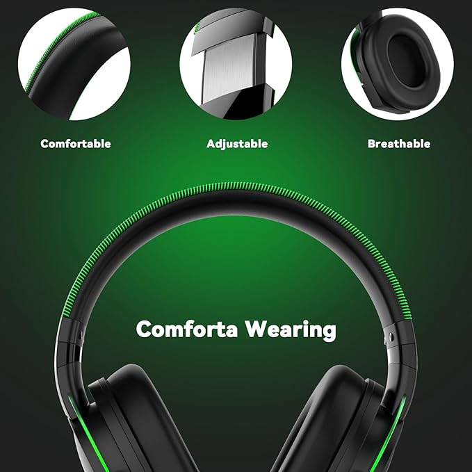 IMYB A88 Gaming Headset with Microphone, Stereo Wired Noise Cancelling Over-Ear Headphones with Mic for Pc, Ps5, Xbox One Series X/s, Ps4, Computer, Laptop, Mac, Nintendo, Gamer (Green)