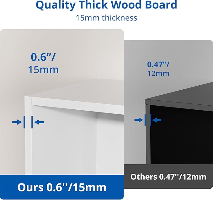 Cozy Castle White Bookshelf, 3-Tier Open Shelf Bookcase, 10 Cube Storage Organizer with Anti-Tilt Device for Bedroom, Living Room, 55.11" W x 11.61“D x 40.94“H