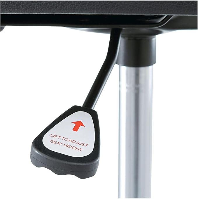 Alera Interval Series Swivel Task Stool, PVC-Free Faux Leather, Black