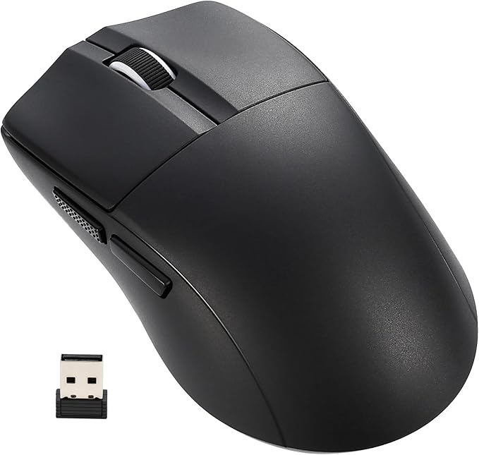 HUO JI E-YOOSO Wireless Gaming Mouse, 49g Superlight, Bluetooth 5.1/2.4G/Wired, 26,000 DPI, 5 Programmable Buttons, 150 Hr Rechargeable Battery, Software Support for PC, Mac, Black