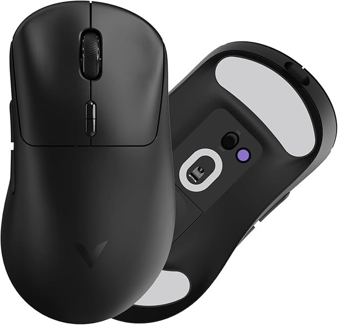 Rapoo VT MAX Lightweight Wireless Gaming Mouse, PAW3950 Ultimate Sensor,750H Battery Life, 8K Polling, 45K DPI, Dual-Mode 2.4G/USB-C, Esports Grade Performance Mouse for PC/Mac (VT3 MAX, Black)