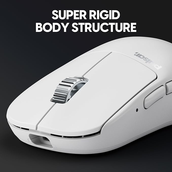 Pulsar Gaming Gears - X2H eS Wireless Gaming Mouse, Limited Edition, Symmetrical, Optical Switch, OLED Display, PAW3395 Sensor, 100H Battery, 4K dongle Included (Medium, White) (Renewed)