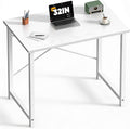 DUMOS 32 Inch Office Small Computer Desk Modern Simple Style Writing Study Work Table for Home Bedroom - Wood White