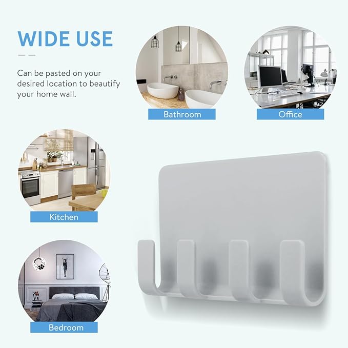 Cell Phone Wall Mount, 3 Pack Multi Purpose Plastic Phone Charging Dock Holder Shaving Razor Towel Hook Bracket for Smartphone Tablet eReader (Mixed Color)