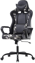 PayLessHere Ergonomic Racing Desk Chair Gaming Chair Computer Chair with Armrests 360° Swivel & Caster Pu Desk Task Chair Executive Headrest Lumbar Support for Back Pain Women Men and Adults (Camo)