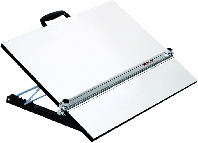 Martin Universal Design 18" x 24" Pro-Draft Deluxe Adjustable Angle Parallel Desk Top Drawing Board, White Melamine, 1 Each (U-PEB1824K)