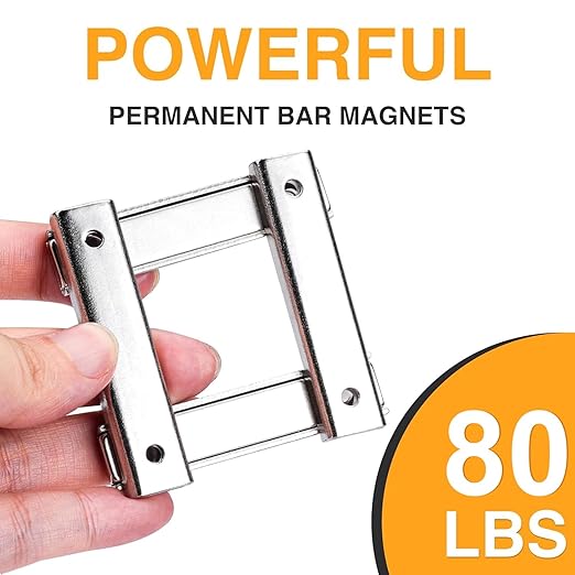 TRYMAG Neodymium Rectangular Magnets 80Lbs, 60 x 13.5 x 5mm Strong Bar Magnets with Countersunk Hole and Steel Capsule, Heavy Duty Industrial Rare Earth Magnets with Screw for Wall Mounting, Pack of 6