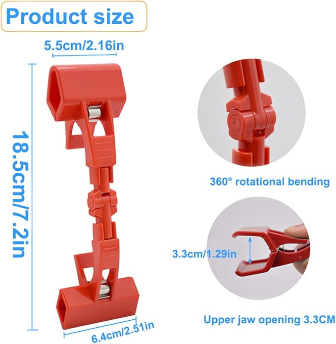3Pcs Sign Clips Clip Holder Sign Holder Clip Paper Holder for Computer Monitor Clip Sign Holders for Table Top Clip On Sign for Paper Holder Computer Monitor Handy Artist Supplies Holde (Red)
