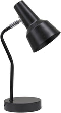 Simple Designs LD1078-BLK 15.2" Sleek Essentials Metal Cone Shade Desk Lamp with Adjustable Shade, for Office, Desk, Nightstand, Dorm, Black