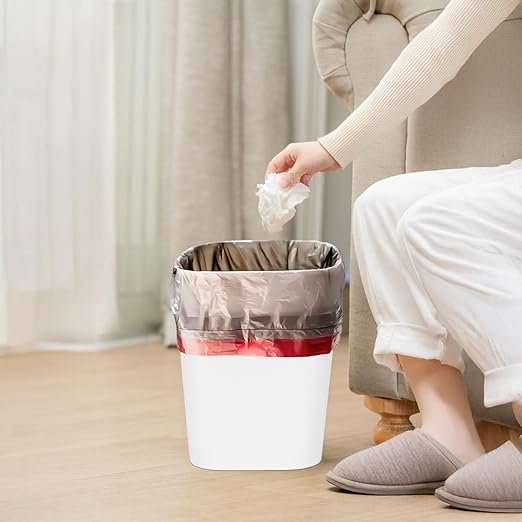 Small Trash Can - Plastic Waste basketbin - for Office,Home,Bathroom,Kitchen - 1.8 Gallon - Khaki