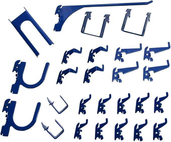 Wall Control KT-200-DLX Blue Slotted Metal Pegboard Hook Kit for Storage & Organization – Deluxe Assortment, 50 lbs Capacity, Made in USA