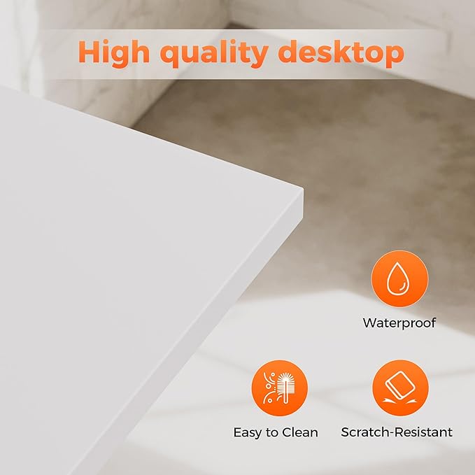 Mericonia 48 inch Computer Desk, Gaming Desk for Small Spaces, Modern Simple Style Table for Home Office, Study Student Writing Table