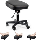 Lilithye Footrest Stool Under Desk Adjustable Height and Tilt Angle Footrest Ottoman Ergonomic Foot Stool with Wheels 360° Rolling for Home Office (New Black)