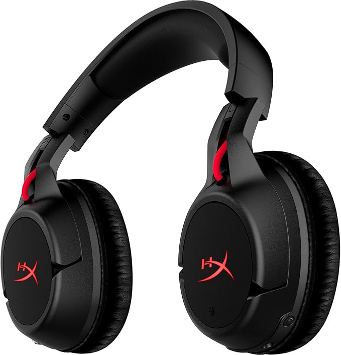 HyperX Cloud Flight - Wireless Gaming Headset, Battery Lasts Up to 30 hours of Use, Detachable Noise Cancelling Microphone, Red LED Light, Bass, Comfortable Memory Foam, PS4, PC, PS4 Pro (Renewed)