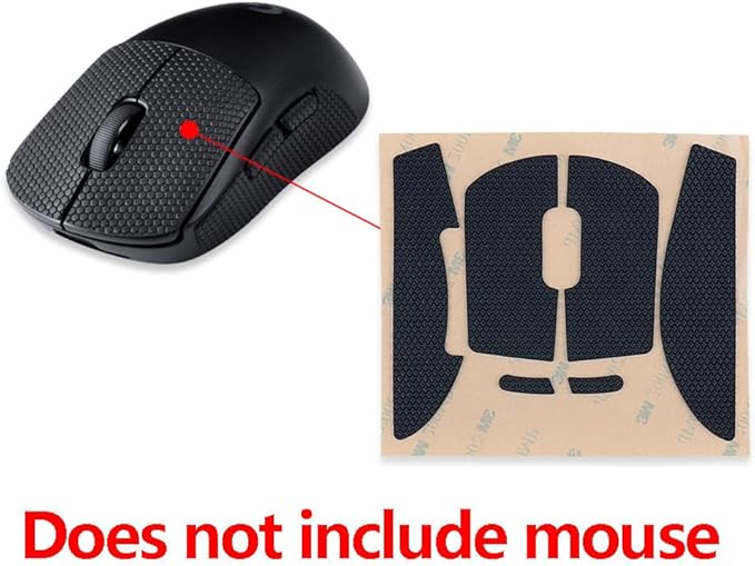 HUYUN Mouse Side Panels/Anti Sweat Paste Grip Tape Replacement for Logit G Pro X Superlight Second Gen Wireless Gaming Mouse (Black)