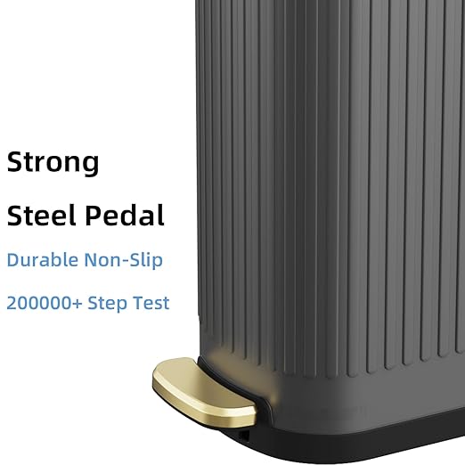 KSSKSS Slim Stainless Steel Desk Wastebasket – Gray (2.6 Gal)