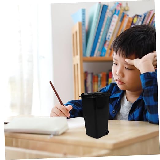 jojofuny Slim Trash Can Lid Desk Organizer Miniature Trash Bin for Desktop Compact Garbage Can for Office