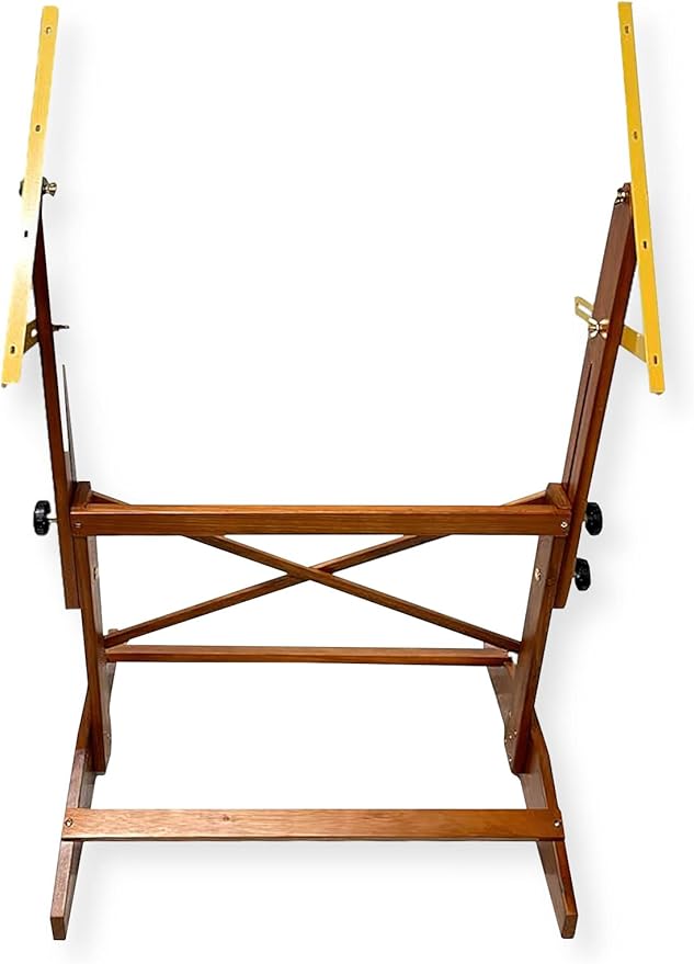 Alvin SHOP607 Pavilion Drafting Art Table Base, Base Only; Solid Wood Construction; Adjustable Height and Angles; 24" Pencil Ledge; Not Assembled