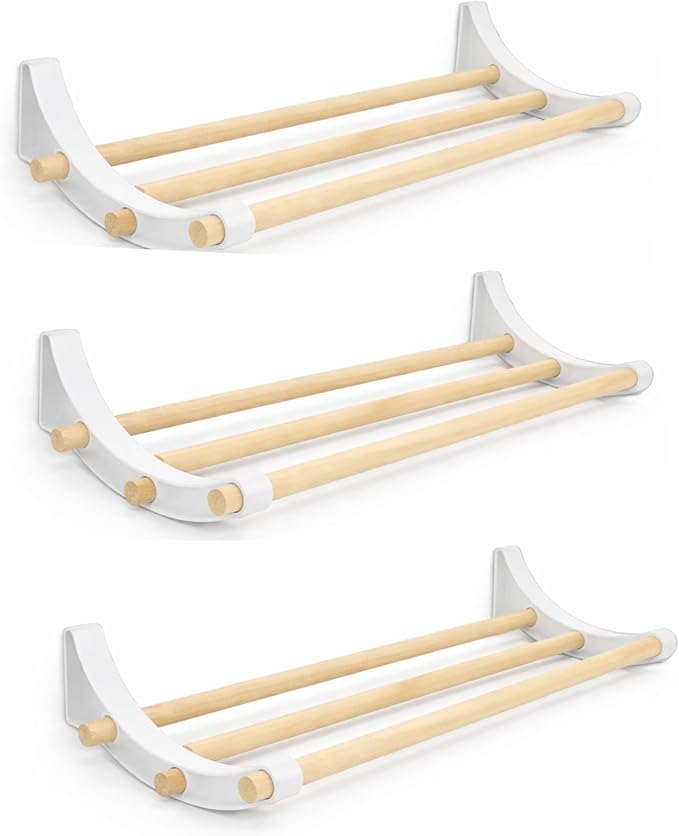 PEGGY Pegboard Accessory Hook and Dowel Organizer Storage for Tape, Steel Wire Spools, Ribbon, Crafts, Hobby, 12” kit (3PK White)