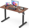 40" Electric Standing Desk Adjustable Height, Sit Stand up Desk for Home Office & Computer Workstation, 2 Memory Height Settings, Splice Board, 2 Hooks, Black Frame/Walnut Top