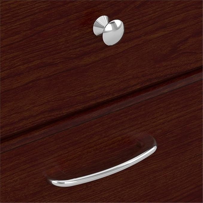 Pemberly Row Transitional Engineered Wood L Shaped Computer Desk with Hutch, Harvest Cherry Finish, Built-in Wire Management, Storage Cabinet, File Drawer, Home Office Desk with Open and Closed