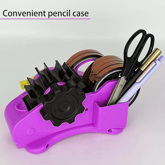SHDSL Purple Heat Tape Dispenser- Multiple Roll Cut Heat Tape Dispenser 1" & 3" Core Double Reel Cores Sublimation for Heat Transfer Tape,Semi-Automatic Tape Dispenser with Compartment Slots