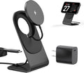 Magnetic Wireless Charger for iPhone 17/16/15/14/13/12 - Mag Charger+20W USB C Adapter, Fast Wireless Charging Stand/Pad with 5ft Cable for iPhone Pro Max Plus Mini 17e Air, Black