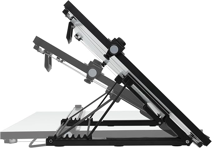 Acurit Multi-Angled 24”x36” PXB Drawing Board for Artists and Designers - Portable Tabletop Workspace, Drawing, Sketching, Drafting, Painting - Portable Laminated Surface w/Ruler & Parallel Motion Bar