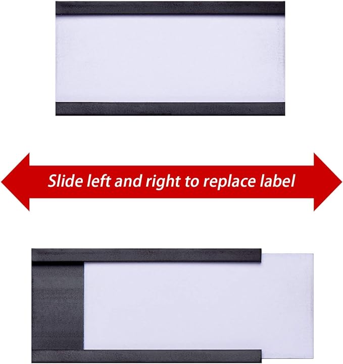 Eeoyu Magnetic Label Holders with Magnets Magnetic Data Card Holders with Clear Plastic Protectors for Metal Shelf, Whiteboard, Set of 50 (1 x 2 Inch)