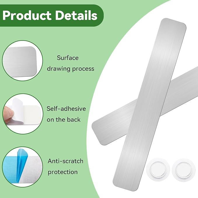 ZDZBLX Magnetic Board 2-Pack, Frameless Memo Bulletin Board Bar for Wall | Adhesive Backing Metal Magnet Board Strips for Office, Home, Kitchen | Includes 7 Strong White Magnet | Metal Magnetic Strips